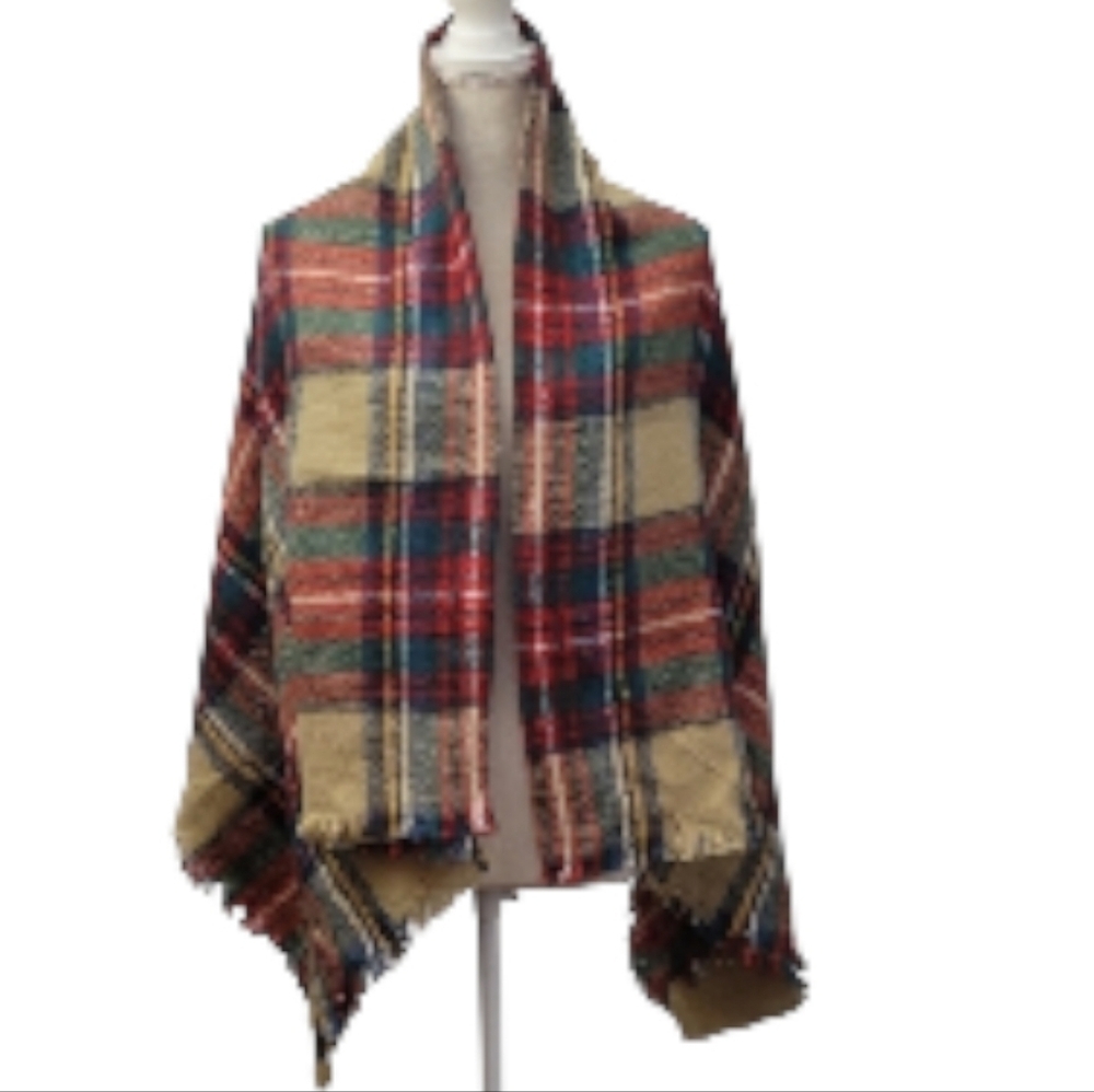 NWOT Plaid Multicolor Shawl